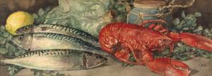 Dudley Arthur 1864-1915,Fish and lobster still life,Mallams GB 2024-01-10