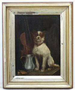 DUDLEY Charles 1800-1900,A faithful friend, a dog sat with a cello and pewt,Dickins GB 2019-11-08