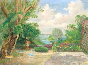 DUDLEY GUILFORD,Tropical Garden Landscape,Butterscotch Auction Gallery US 2018-07-22