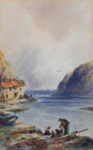DUDLEY John C 1931,'Staithes' fisherfolk on the shoreline,Morphets GB 2019-03-07