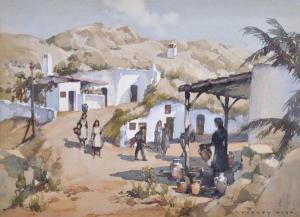 DUDLEY WOOD C 1905-1980,Wayside Stall, Guadix, Spain,Elder Fine Art AU 2015-10-11