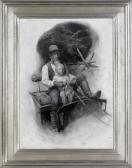 DUER Douglas 1887-1964,a father and son in a wagon,Pook & Pook US 2012-04-20