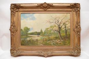 DUESSEL Henry A 1858-1919,Springtime -Fishing on the Lake,Hood Bill & Sons US 2017-02-07