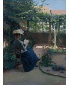 DUEZ Ernest Ange 1843-1896,Suzanne Hoschede au Jardin,Shapiro Auctions US 2018-03-07