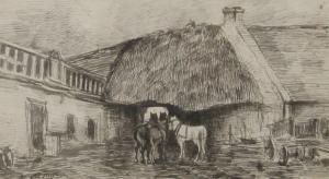 DUFEU Edouard Jacques 1836-1900,Horses in Farmyard,Rowley Fine Art Auctioneers GB 2024-01-13