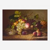 DUFFEY Eliza Bisbee 1838-1898,Still Life with Fruit and Eggs on Tabletop,1867,Freeman US 2022-12-04