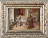 DUFFY Daniel James 1878,An 18th Century breakfast room with a young wo,1907,Anderson & Garland 2008-03-11