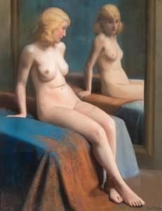 DUFLOS Robert 1898-1929,Nude in front of a mirror,De Vuyst BE 2023-05-20