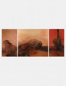 DUFOURMANTELLE Bruno 1949,Les Paysages-Humains (Triptych),2002,Hindman US 2023-07-27