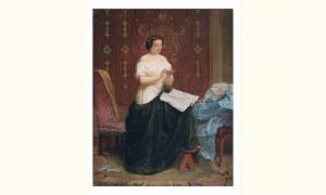 DUFOURMENTELLE Félix 1824-1859,La jeune femme au corset,1859,Delorme-Collin-Bocage FR 2004-11-17