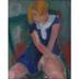 DUFRESNE Annette 1900-1900,Girl in Blue Dress,1940,Treadway US 2006-05-07