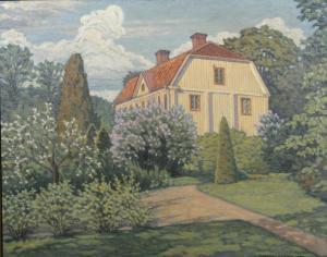 DUFWA Torgny 1876-1960,Huvudbyggnaden på Kallfors Säteri,1929,Uppsala Auction SE 2009-01-19