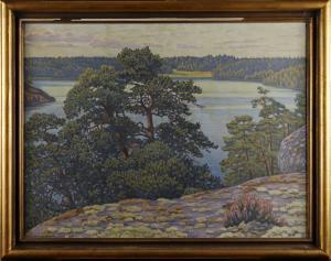 DUFWA Torgny 1876-1960,Skärgårdsbild med tallar,1925,Stadsauktion Frihamnen SE 2009-12-15