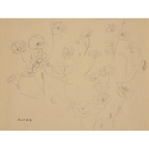 DUFY Raoul 1877-1953,Etude de coquelicots Project for Bianchini-Ferrier's studio,Tajan FR 2017-11-22
