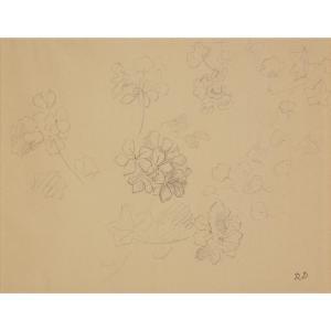 DUFY Raoul 1877-1953,Etude de géraniums Project for Bianchini-Ferrier's studio,Tajan FR 2017-11-22