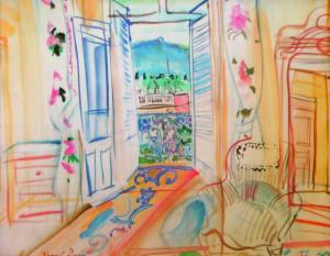 DUFY Raoul 1877-1953,La fenêtre ouverte,Besch Cannes Auction FR 2014-08-15