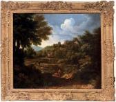 DUGHET Gaspard 1615-1675,A wooded landscape with figures by a river,Christie's GB 2007-04-19