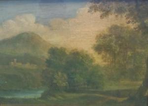 DUGHET Gaspard 1615-1675,A wooded river landscape with two figures by a tre,Brightwells 2018-03-22