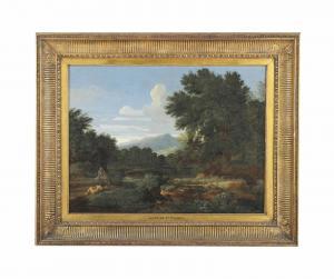 DUGHET Gaspard 1615-1675,An extensive river landscape with classical figure,Christie's GB 2013-07-10