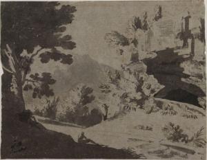 DUGHET Gaspard 1615-1675,Paysage animé avec grotte,Art Valorem FR 2024-03-21