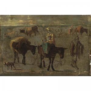 DUJARDIN Karel 1626-1678,a study of a milkmaid on a donkey together with co,Sotheby's GB 2004-05-18