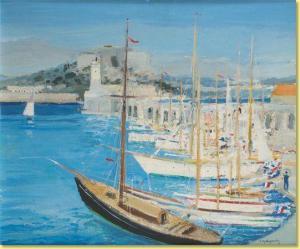 DUJARDIN Rene Marie 1913-2002,Le port d'Antibes,Horta BE 2010-06-14