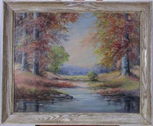 Duke Bertha Hatton 1890-1971,Vivid Autumn Landscape,Wickliff & Associates US 2017-12-02