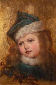 DUKSZYñSKA DUKSZTA Emilia,Dziewczynka w turkusowym kapelusiku,1885,Sopocki Dom Aukcjny 2022-01-29