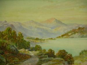 DULIN James Harvey 1883,Scottish landscape with Loch and mountains,Peter Francis GB 2011-01-22