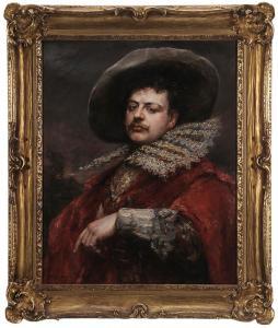 Duluard François Leon 1871-1953,Cavalier in Red in a Landscape,Brunk Auctions US 2015-09-11