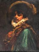 DULUARD Hippolyte F. Leon 1871-1924,A Cavalier in a green robe with a fur lined coll,John Nicholson 2012-11-22