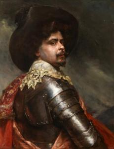 DULUARD Hippolyte F. Leon 1871-1924,French Portrait of a musketeer,Tennant's GB 2017-07-15