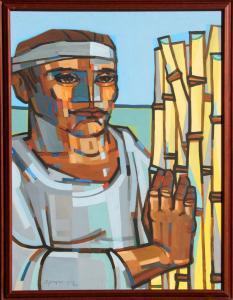 DUMAS Jorge 1928-1985,Man with Reeds,1982,Ro Gallery US 2023-05-13