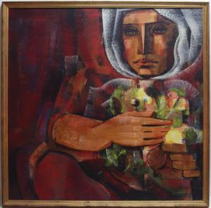 DUMAS Jorge 1928-1985,MUJER CON FLORES,1954,Clark Cierlak Fine Arts US 2024-03-20