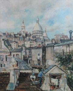 DUMAX R 1900-1900,Parisian skyline with figures working on roof tops,1961,Peter Francis 2017-12-06