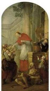 DUMESNIL Pierre Louis II,Saint Carlo Borromeo giving Alms to the Poor,1741,Christie's 2010-12-10