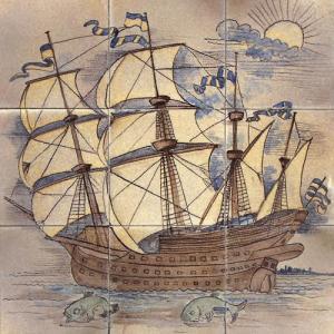 DUMLER Peter 1900-1900,Fliesenbild Segelschiff,DAWO Auktionen DE 2015-06-24