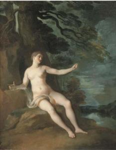 DUMONS DE TULLE Jean Joseph 1687-1779,Nymphe assise dans un bois,Christie's GB 2006-06-22