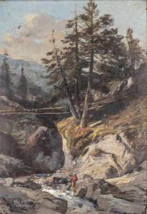DUMONT Alfred 1828-1894,Souvenir du Pont d'Espagne,1874,Dogny Auction CH 2020-03-10