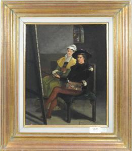 DUMONT François 1886-1962,Le peintre et son modèle,1893,Rops BE 2017-03-05