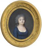 DUMONT Francois I 1751-1831,Dame im dunkelblauen Empirekleid,Galerie Bassenge DE 2017-12-01