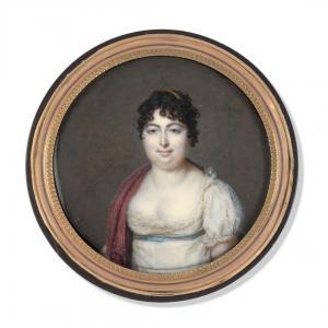 DUMONT Francois I 1751-1831,Portrait de femme en robe ,1808,Artcurial | Briest - Poulain - F. Tajan 2024-03-21