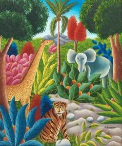 DUMONT L.,Jungle scene painting,Aspire Auction US 2021-09-02