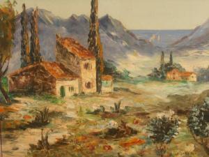 DUMONT Philippe 1900-1900,Mas provençaux, cyprès et calanque,Etienne de Baecque FR 2013-09-30
