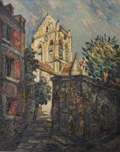 DUMONT Pierre Jean 1884-1936,Cathédrale d'Anvers sur Oise,Dogny Auction CH 2023-11-28