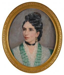 DUNBAR Harold C. 1882-1953,Bust portrait of a woman.,Eldred's US 2024-01-05