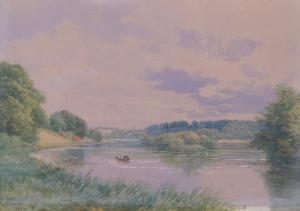 DUNCAN Edward 1803-1882,Thames river scene as Basildon, Berkshire,1873,Burstow and Hewett 2024-01-25