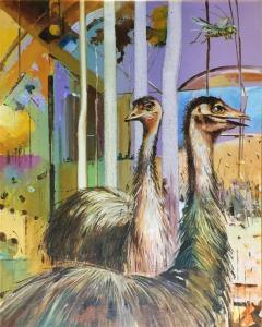 DUNCAN Garry 1954,Emus amongst the Saplings,Theodore Bruce AU 2017-06-25