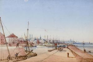DUNCAN james d 1805-1881,Montreal, Harbor Scene,1848,Heffel CA 2019-06-27