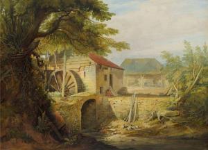 DUNCAN Robert Edward,View of an old mill with ducks and a stream,1831,Rosebery's 2016-12-06